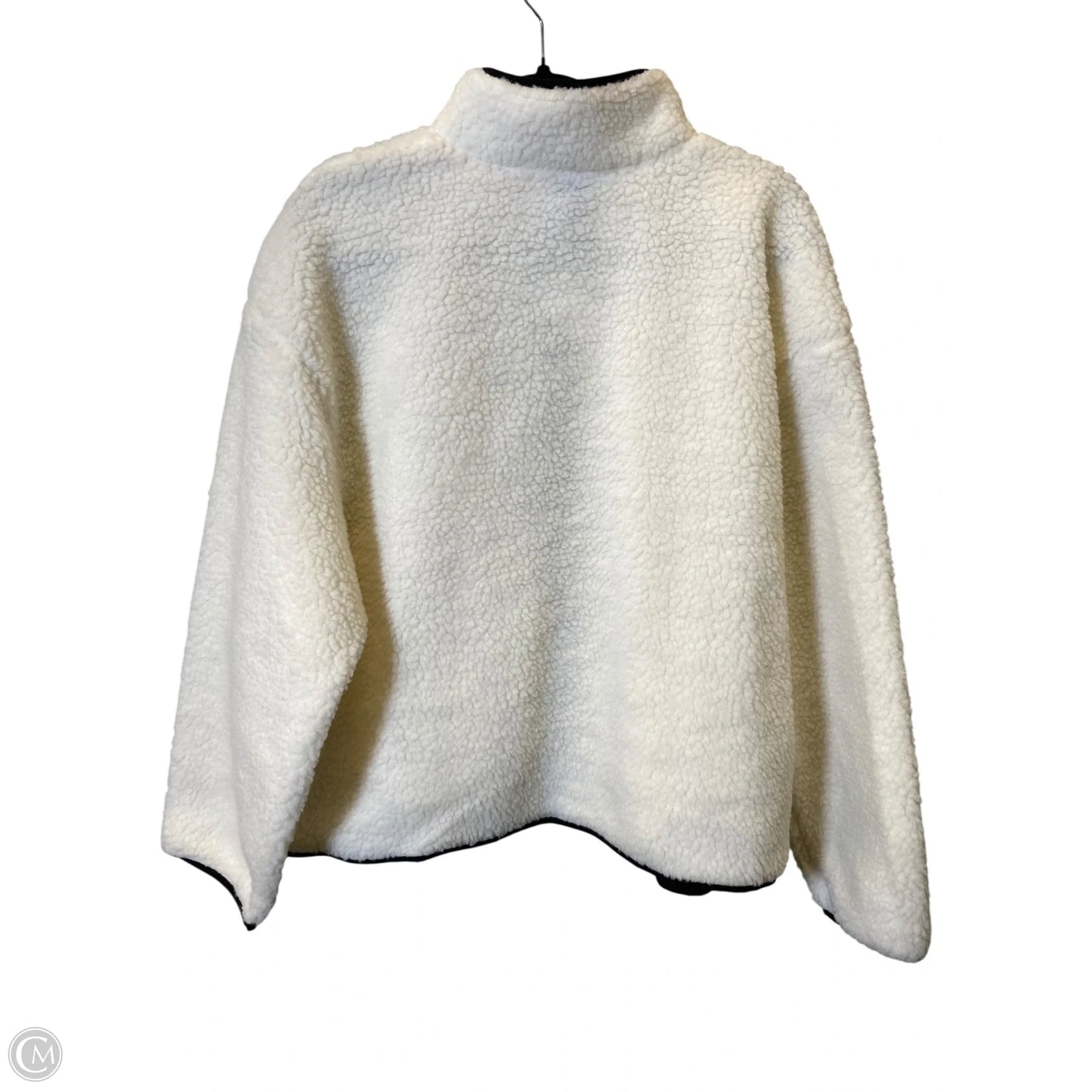 Jacket Faux Fur & Sherpa By Divided In Black & Cream, Size: M