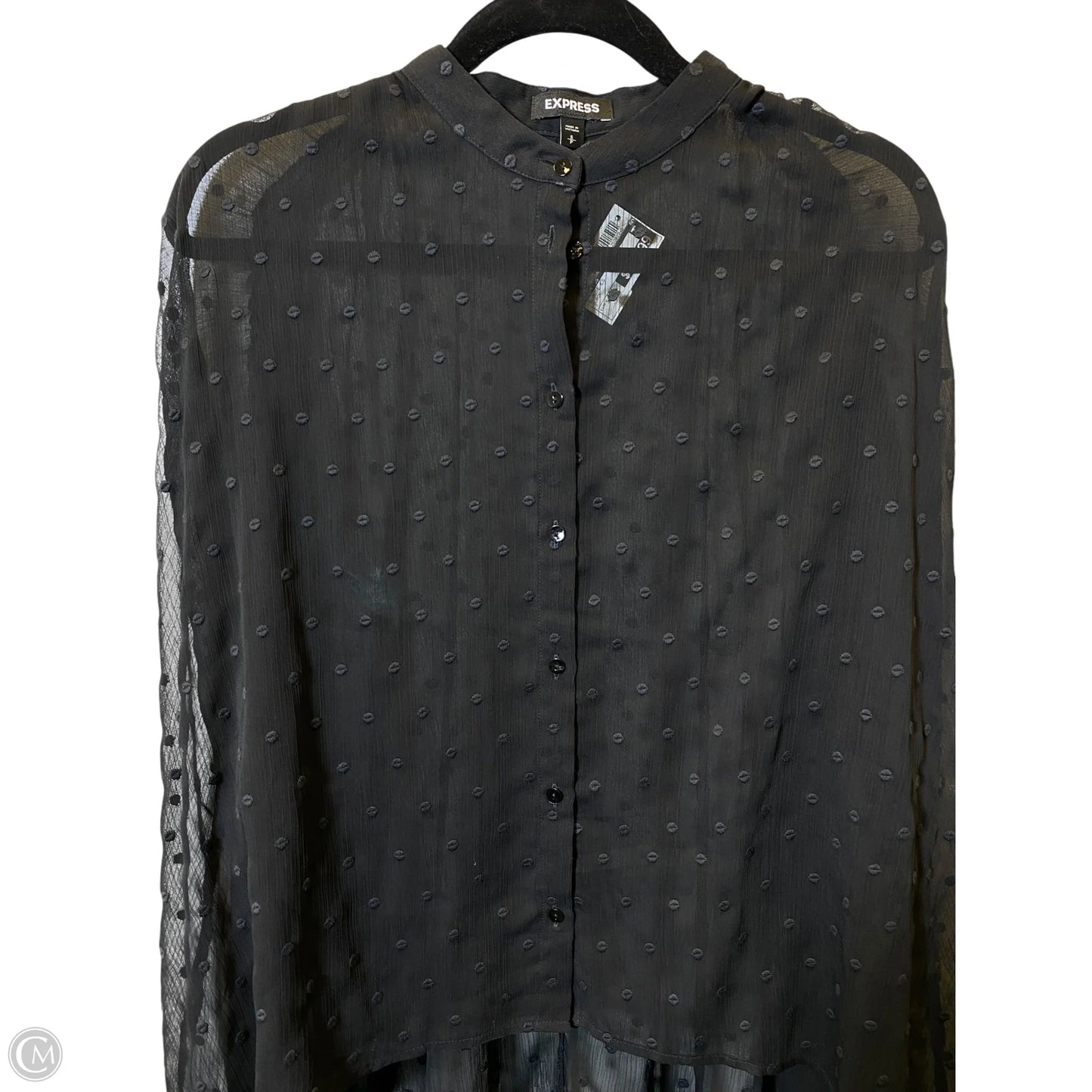 Blouse Long Sleeve By Express In Black, Size: S