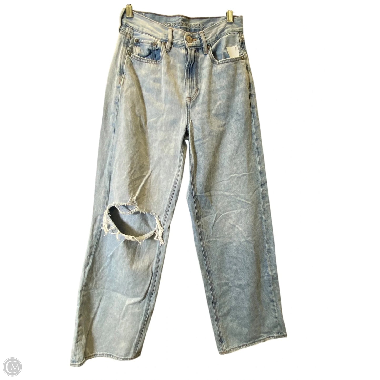 Jeans Wide Leg By American Eagle In Blue Denim, Size: 2