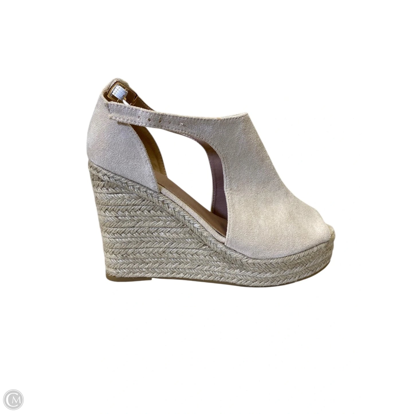 Shoes Heels Wedge By Clothes Mentor In Cream, Size: 9.5