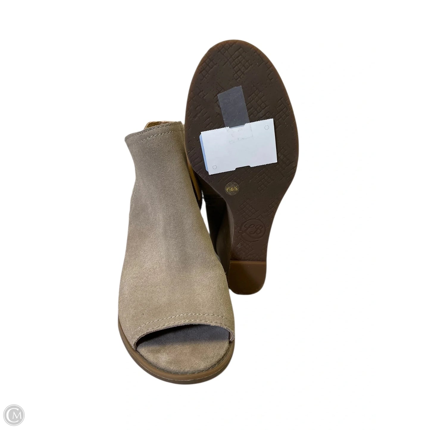 Shoes Heels Wedge By Lucky Brand In Taupe, Size: 8.5