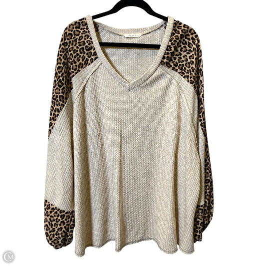 Top Long Sleeve By Entro In Animal Print, Size: 2XL
