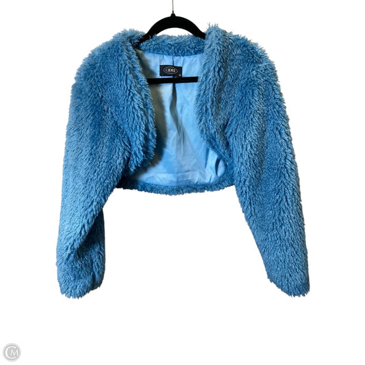 Jacket Faux Fur & Sherpa By Cider In Blue, Size: M