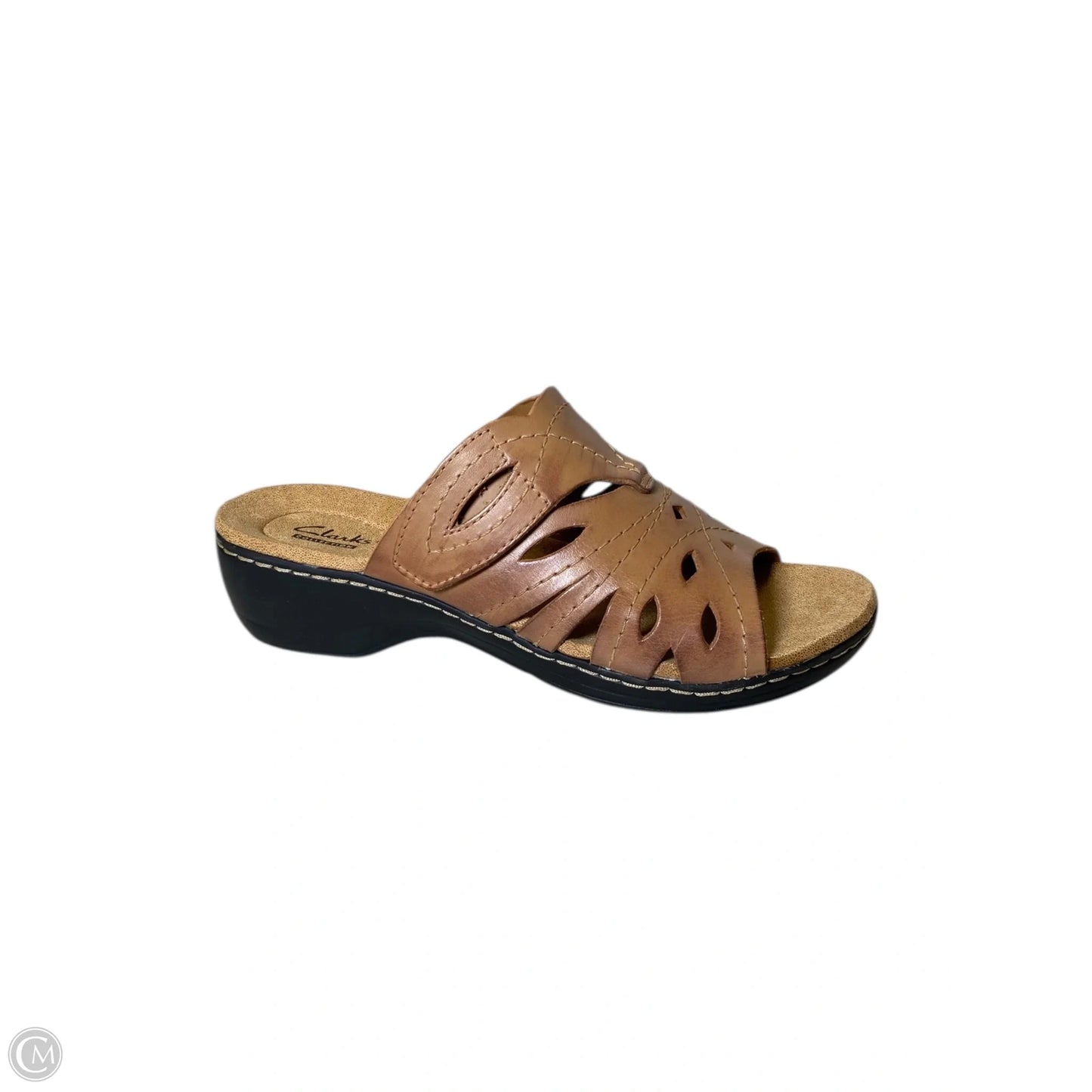 Sandals Heels Wedge By Clarks In Brown, Size: 8