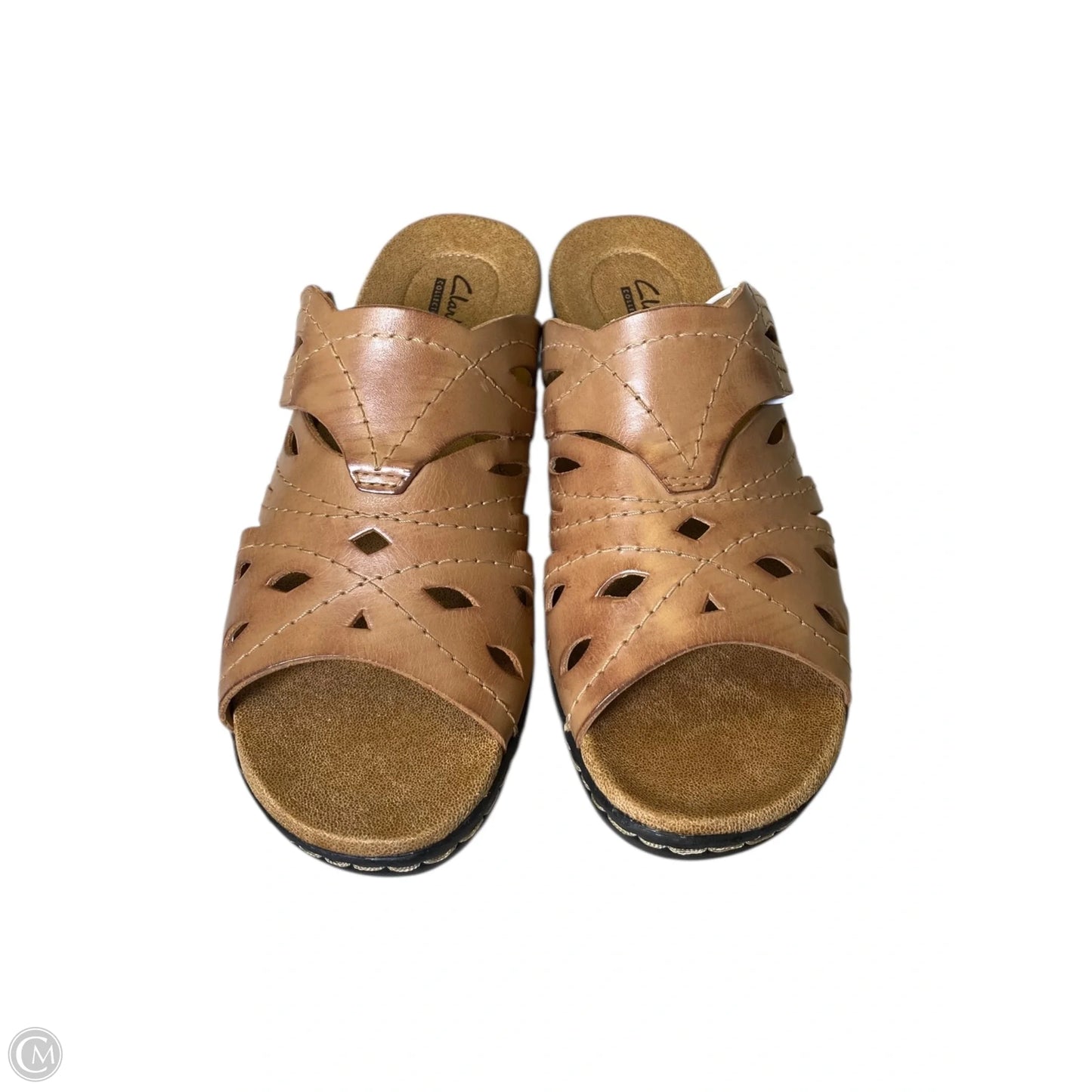 Sandals Heels Wedge By Clarks In Brown, Size: 8