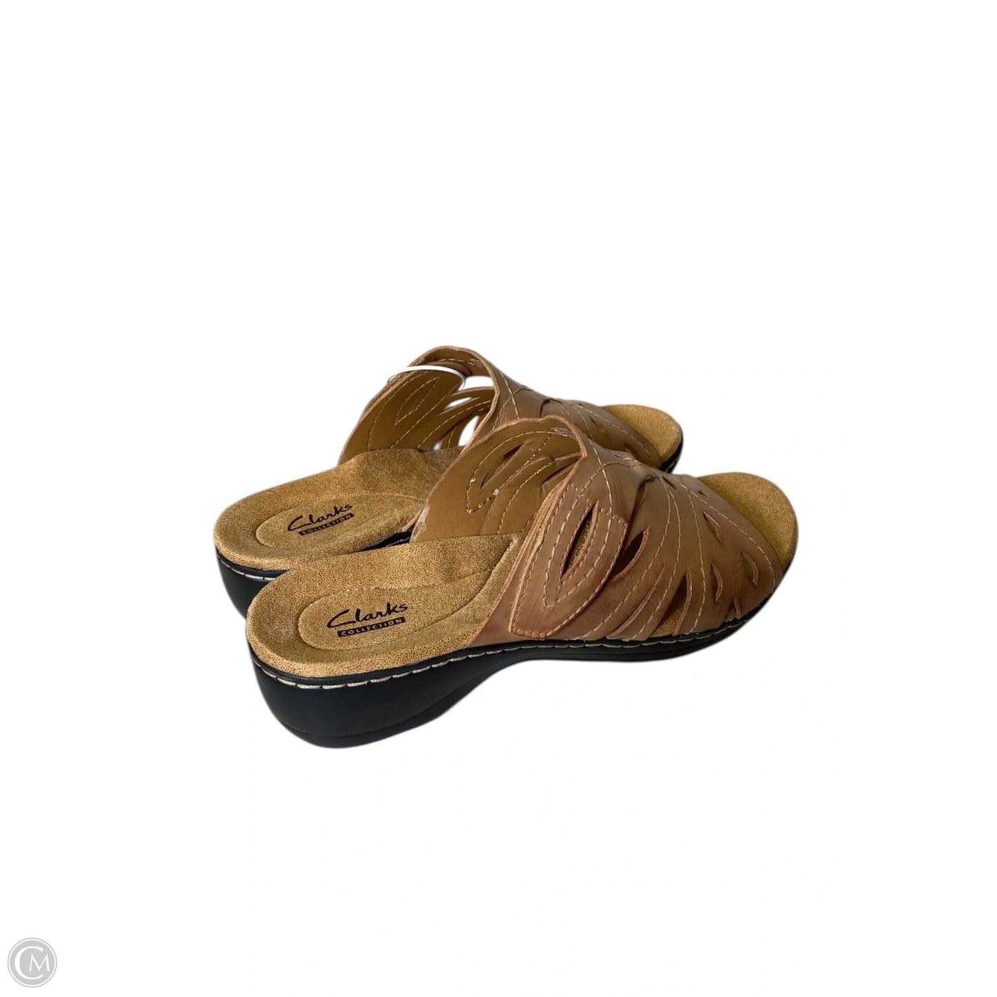 Sandals Heels Wedge By Clarks In Brown, Size: 8