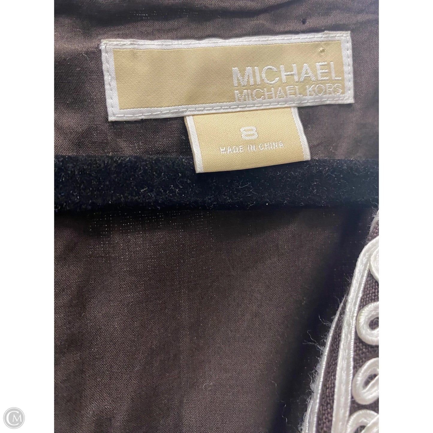 Dress Designer By Michael Kors In Brown & White, Size: M