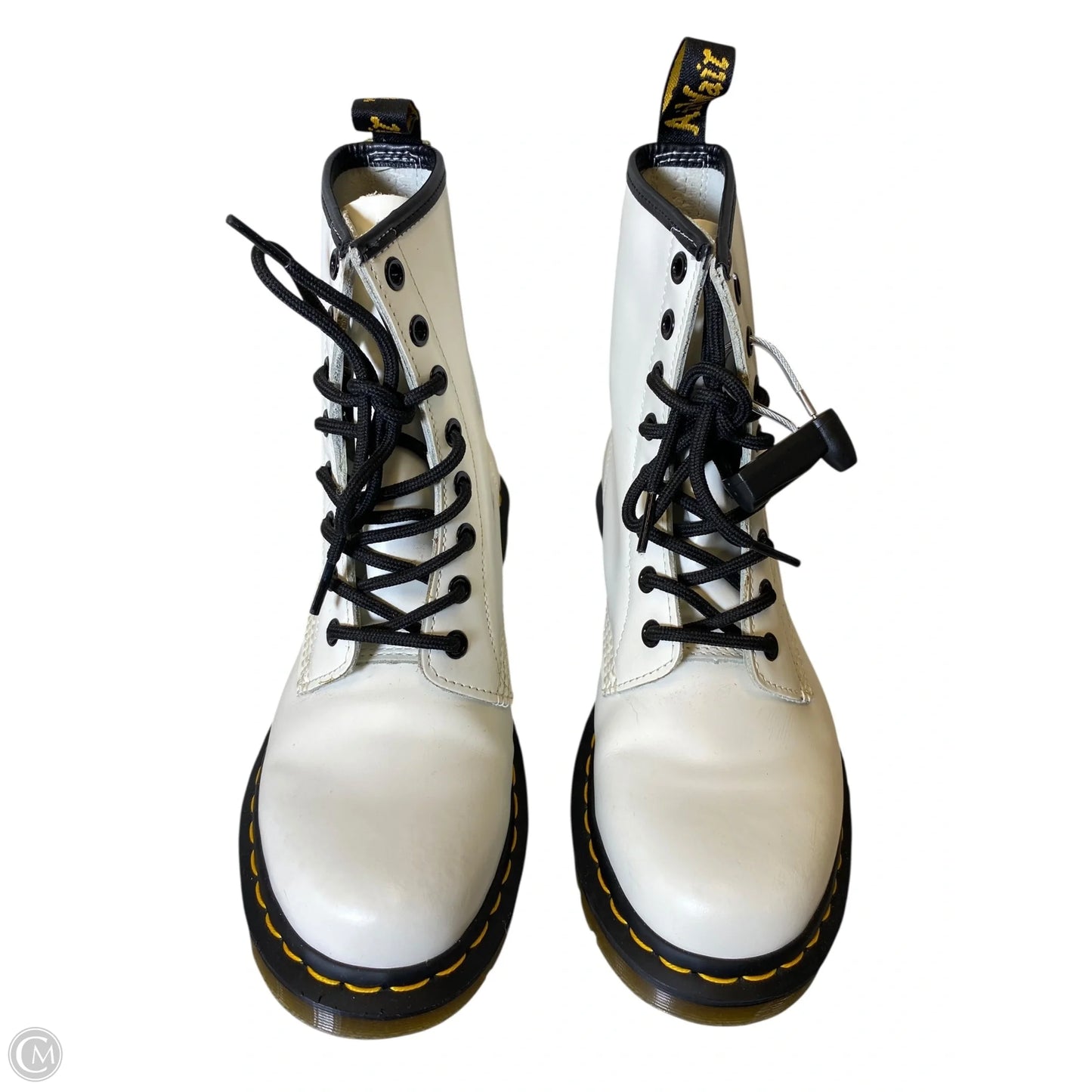 Boots Leather By Dr Martens In Black & White, Size: 8