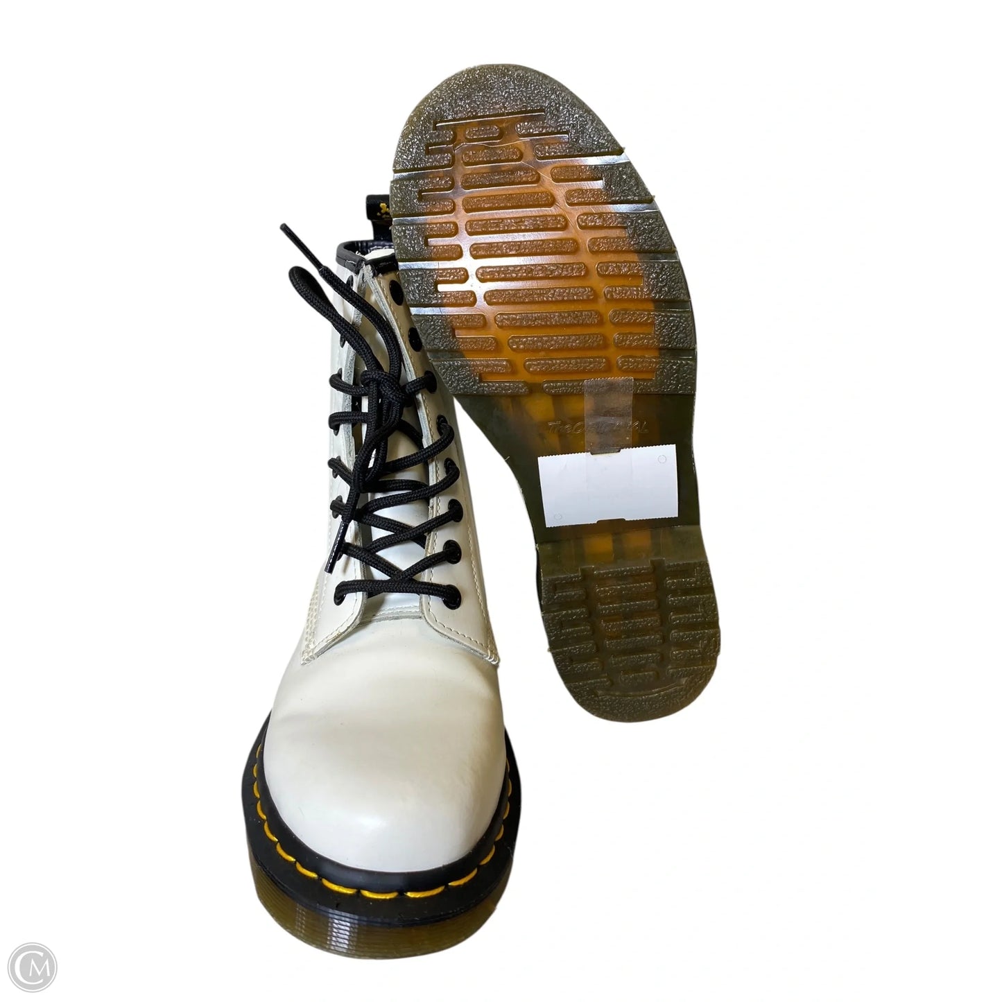 Boots Leather By Dr Martens In Black & White, Size: 8