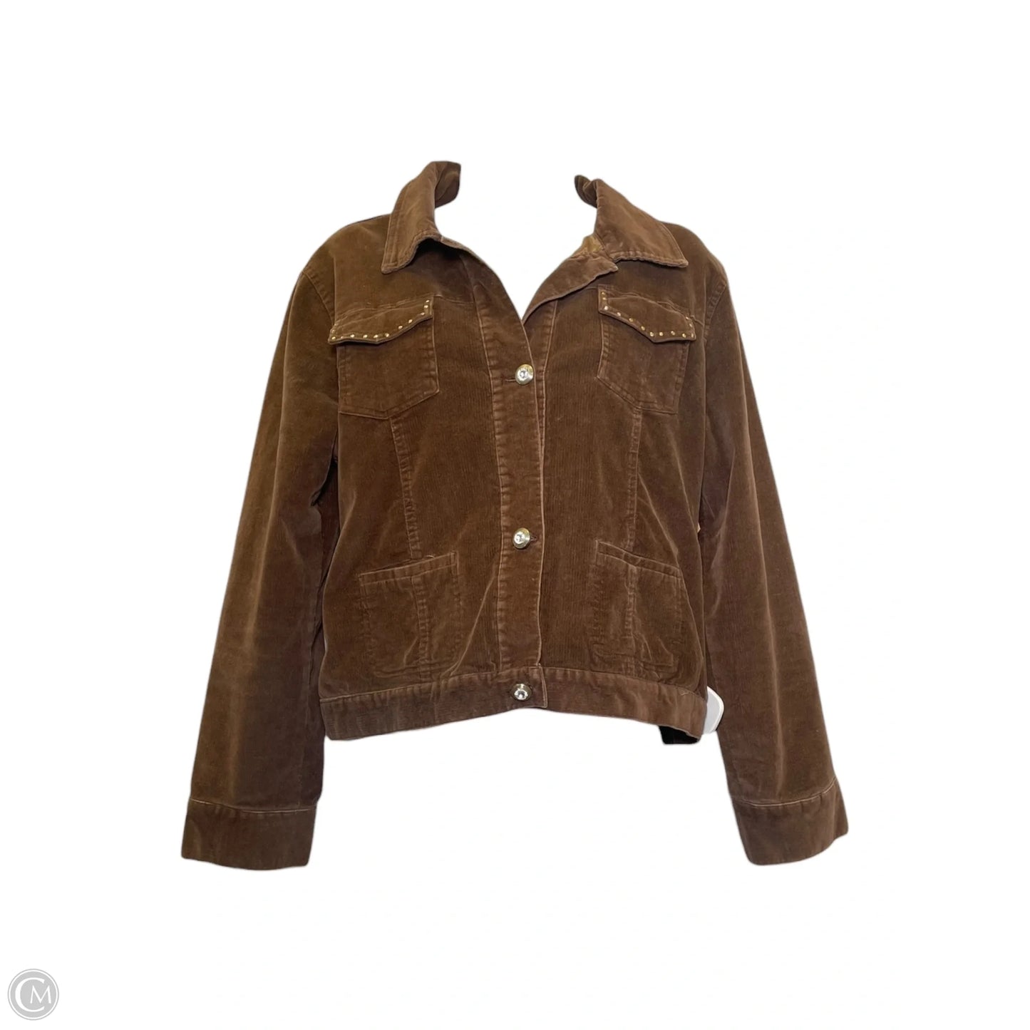 Jacket Denim By Clothes Mentor In Brown, Size: M