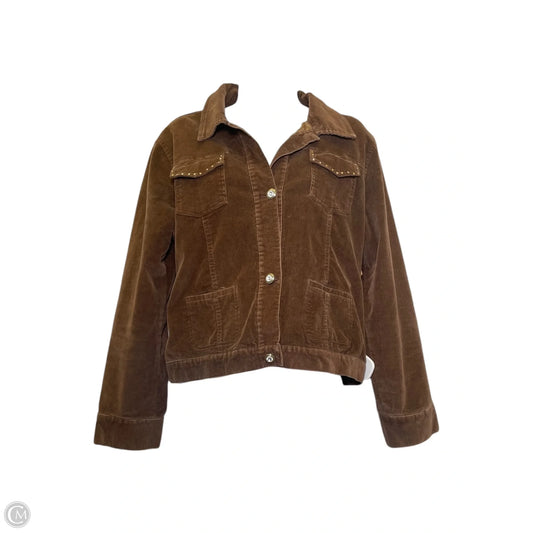 Jacket Denim By Clothes Mentor In Brown, Size: M