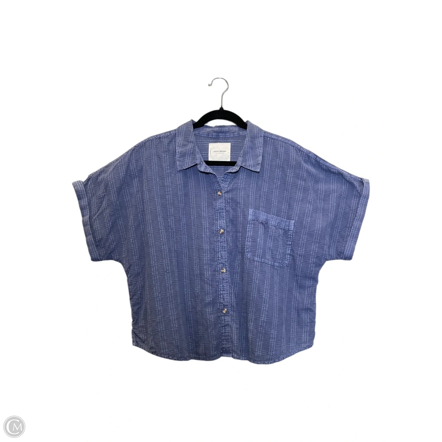 Top Short Sleeve By Lucky Brand In Blue, Size: L