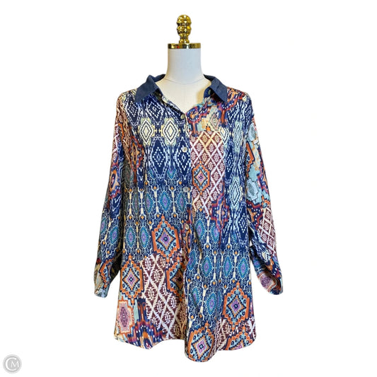 Top Long Sleeve By Alfred Dunner In Multi-colored, Size: 1x