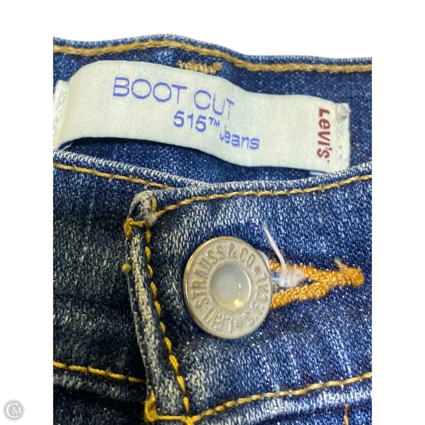 Jeans Boot Cut By Levis In Blue Denim, Size: 12