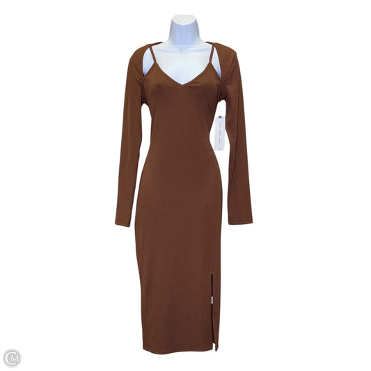 Dress Casual Maxi By Almost Famous In Brown, Size: L