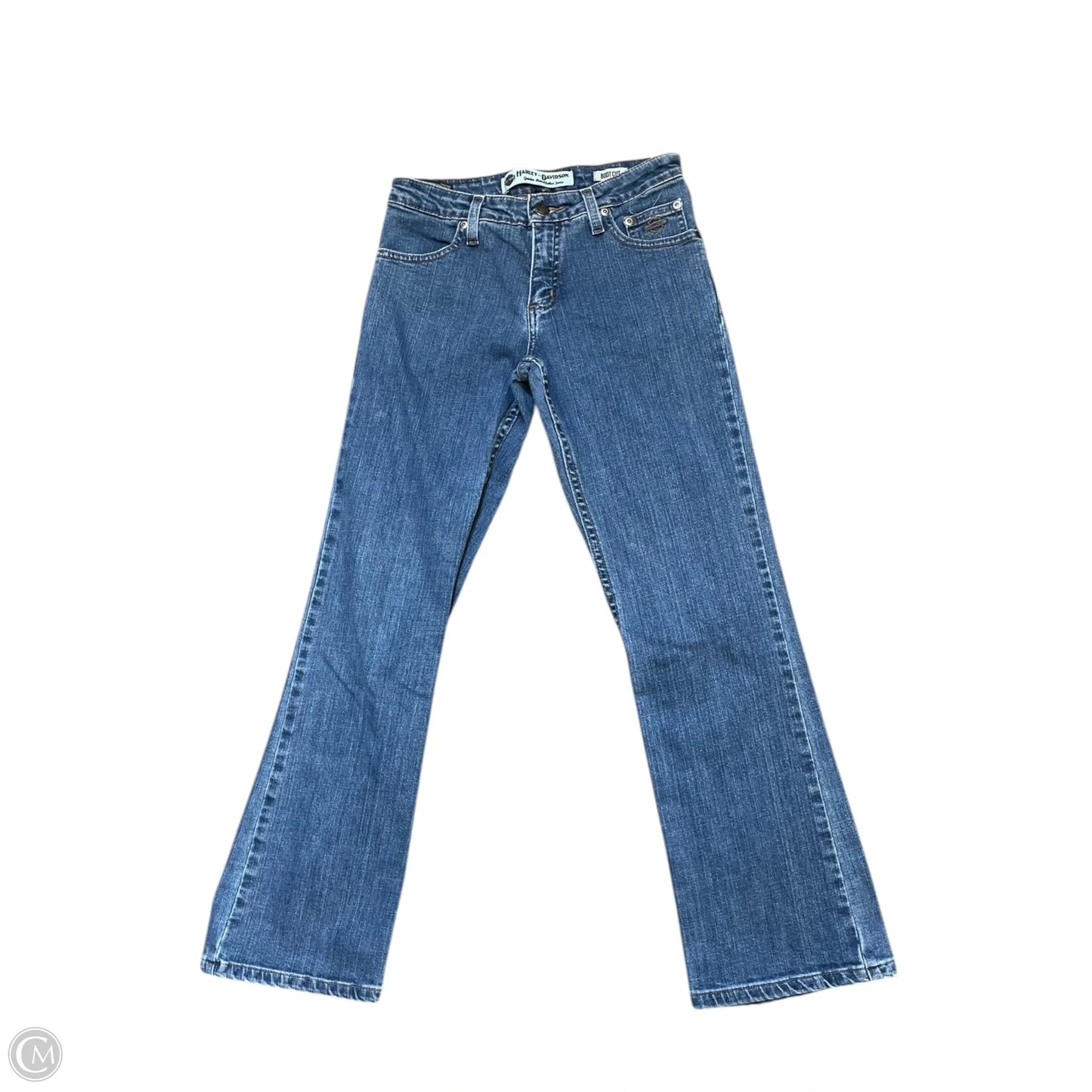 Jeans Boot Cut By Harley Davidson In Blue Denim, Size: 0