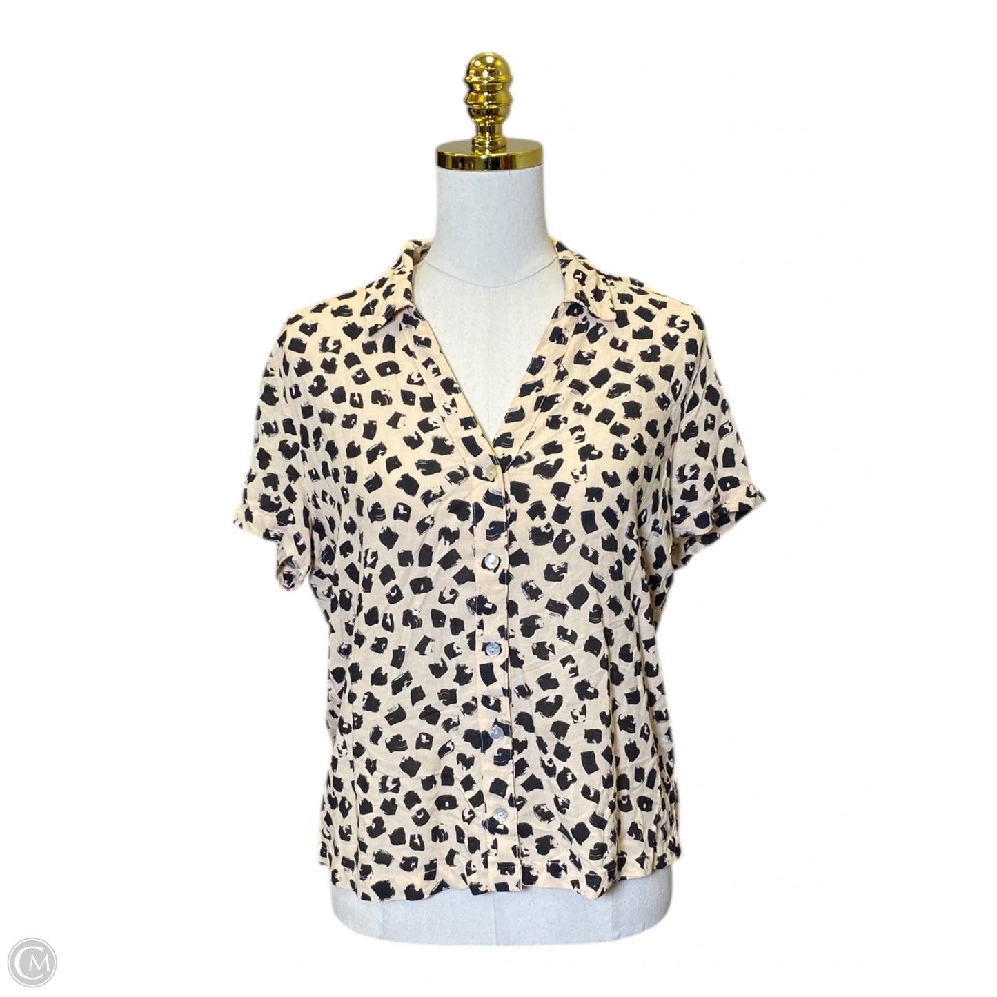 Top Sleeveless By Cloth & Stone In Black & Cream, Size: S