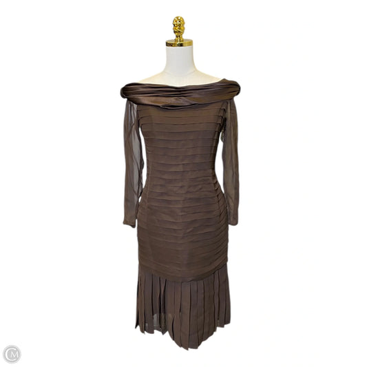 Dress Casual Midi By Clothes Mentor In Brown, Size: M