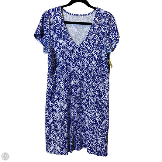 Dress Designer By Lilly Pulitzer In Blue & White, Size: L