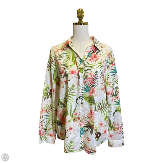 Top Long Sleeve By Chicos In Multi-colored, Size: L