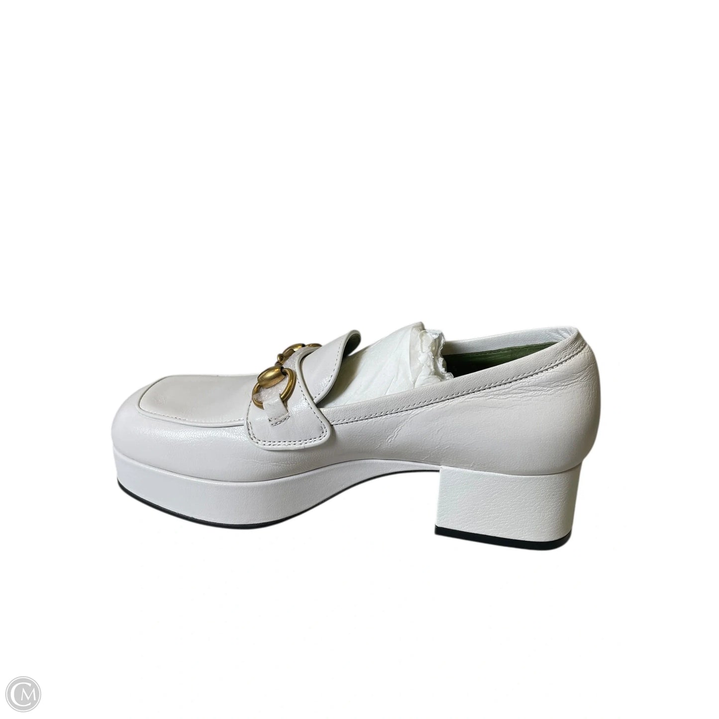 Shoes Luxury Designer By Gucci In White, Size: 5.5