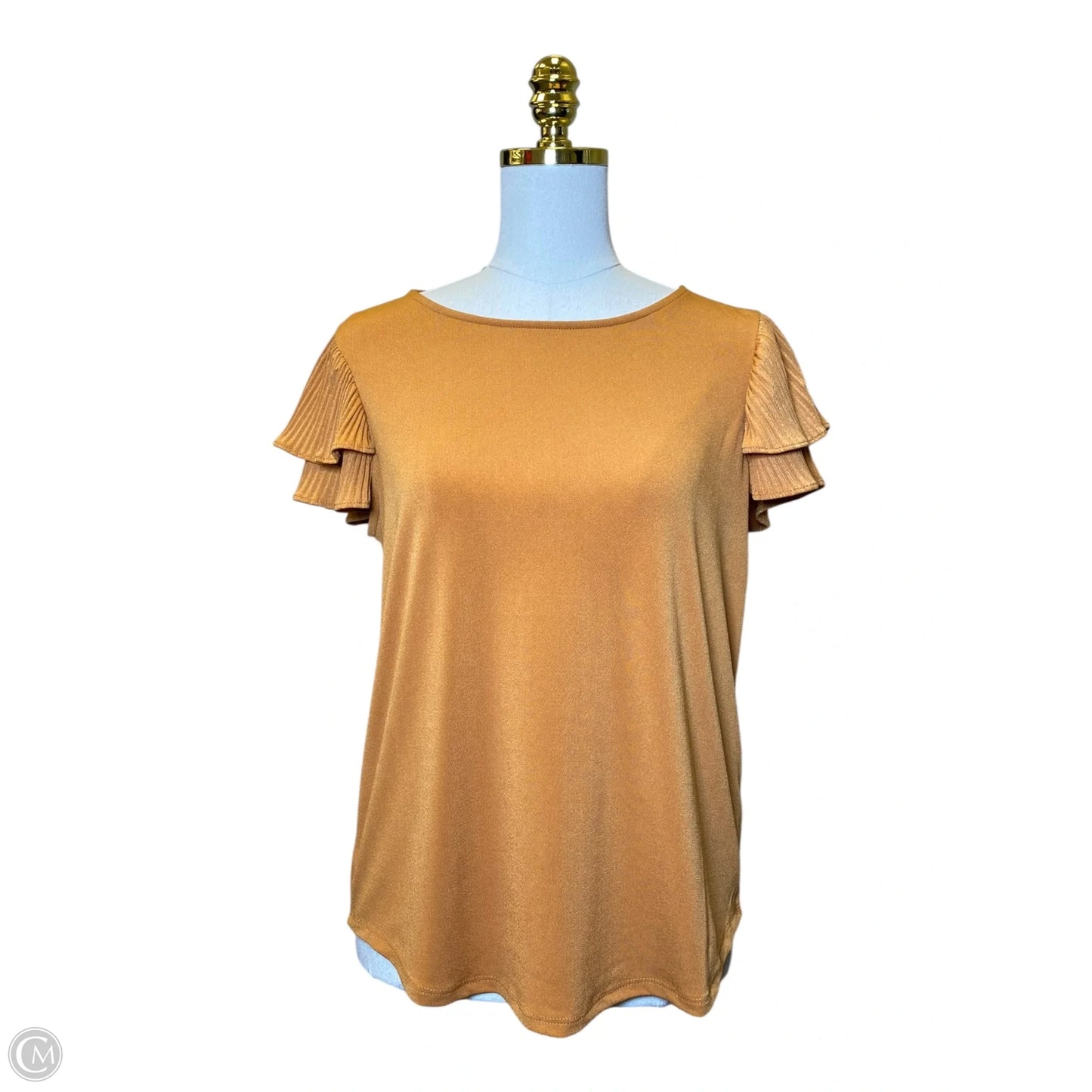 Top Short Sleeve By Adrianna Papell In Orange, Size: M