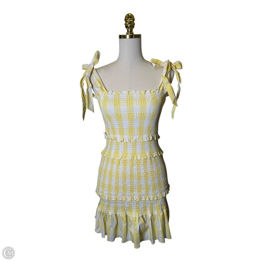 Dress Casual Midi By Aqua In White & Yellow, Size: S