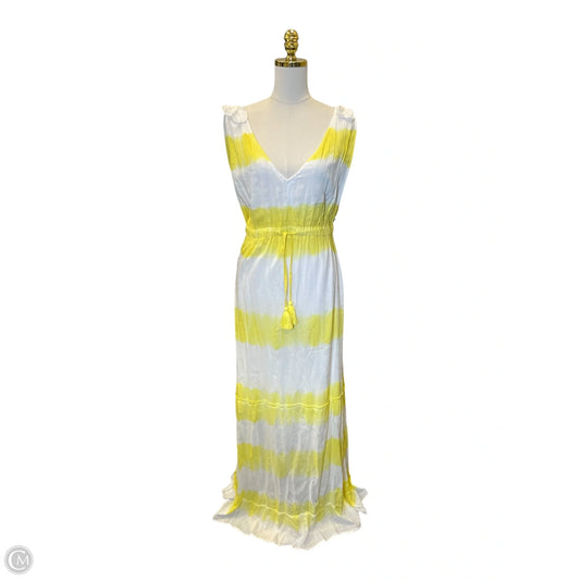Dress Casual Maxi By Versona In White & Yellow, Size: Xl