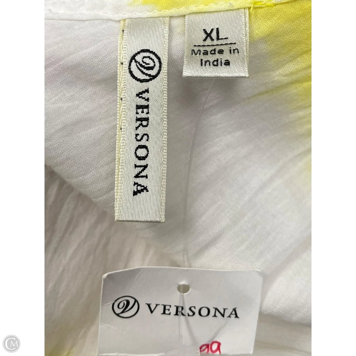 Dress Casual Maxi By Versona In White & Yellow, Size: Xl