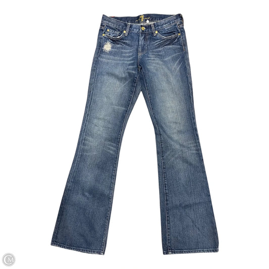 Jeans Boot Cut By 7 For All Mankind In Blue Denim, Size: 4