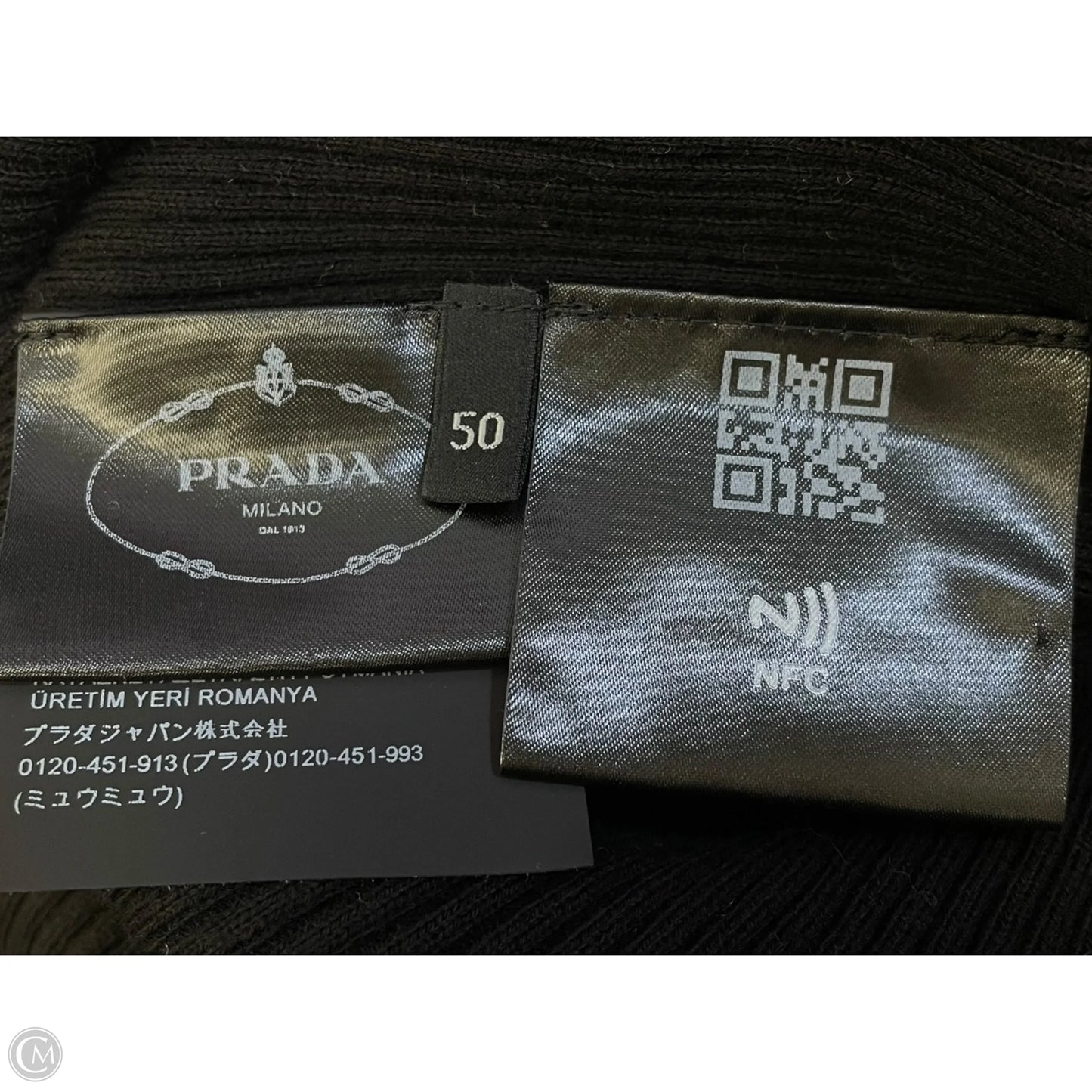 Sweater Luxury Designer By Prada In Black, Size: Xl