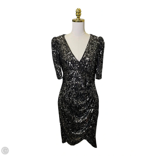 Dress Casual Short By Calvin Klein In Black & Silver, Size: 12