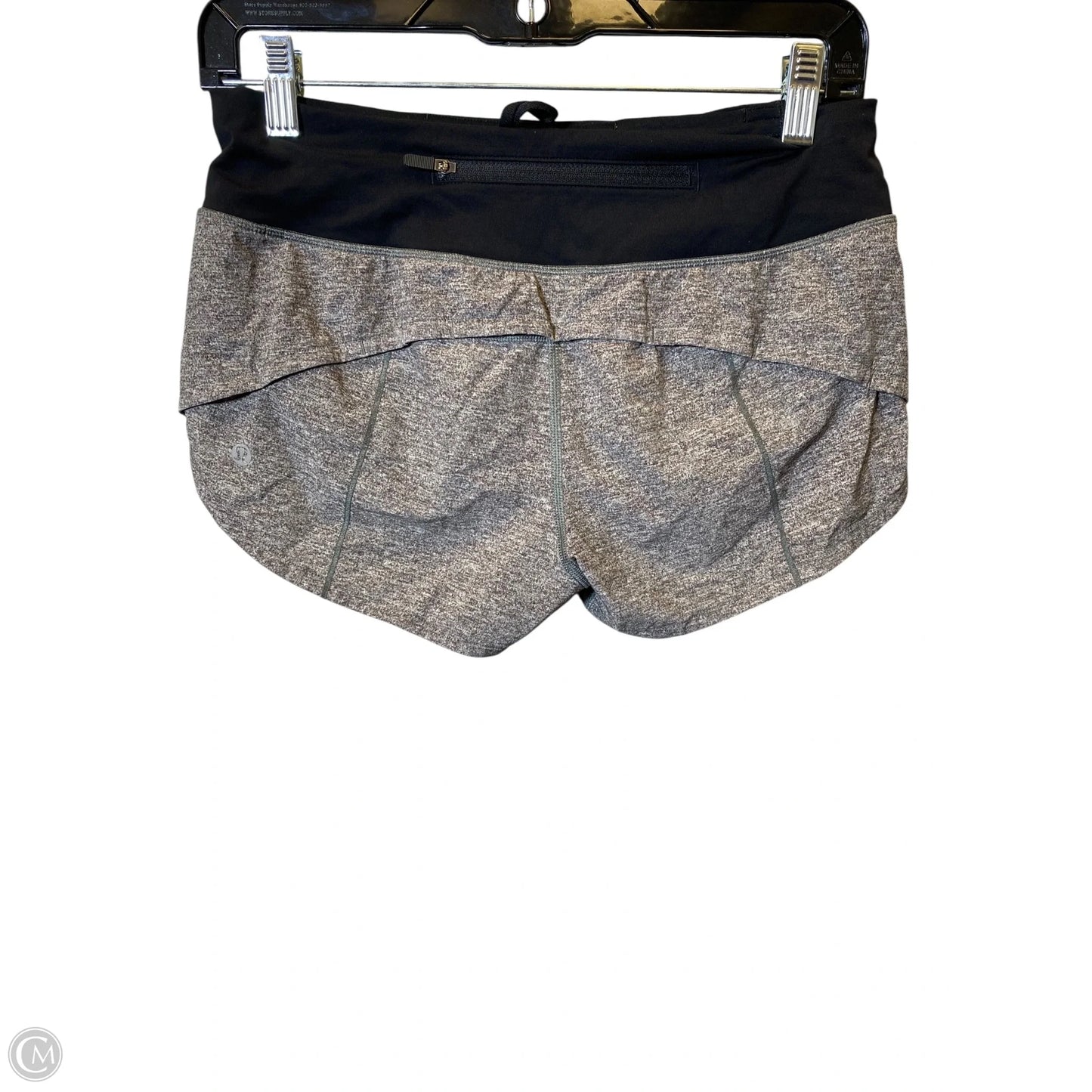 Athletic Shorts By Lululemon In Black & Grey, Size: 4