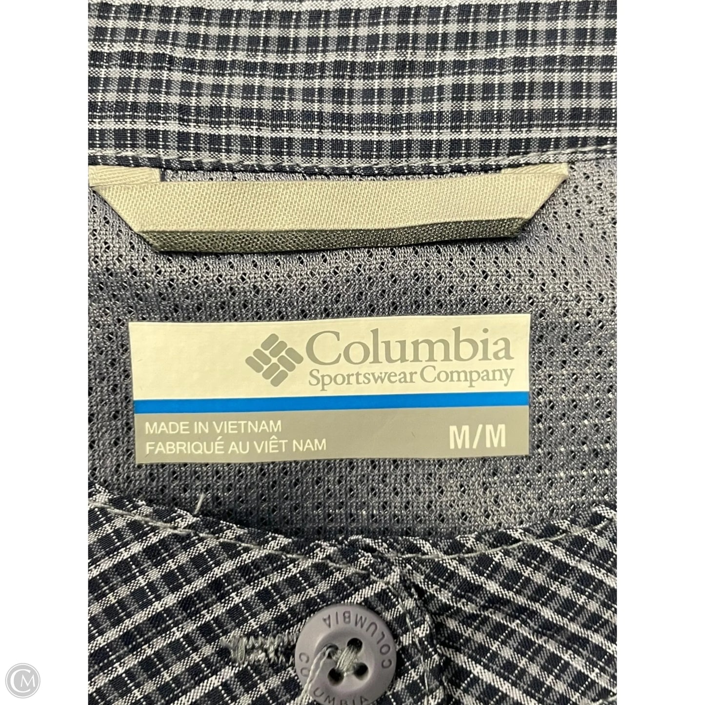 Top Sleeveless By Columbia In Plaid Pattern, Size: M