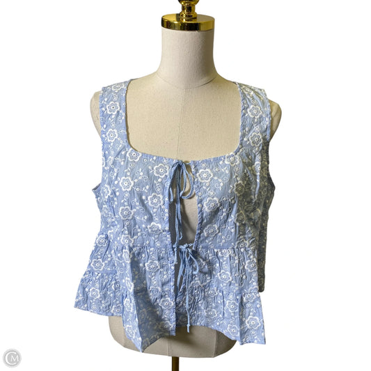 Top Sleeveless By Doe & Rae In Blue, Size: L