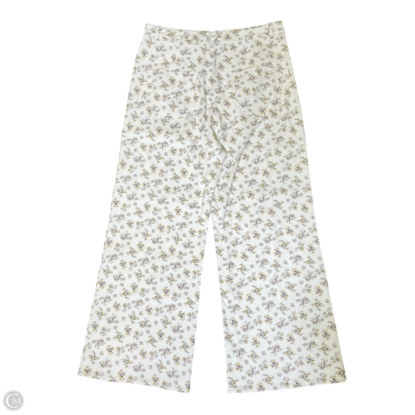 Jeans Wide Leg By Anniewear In Floral Print, Size: Xl