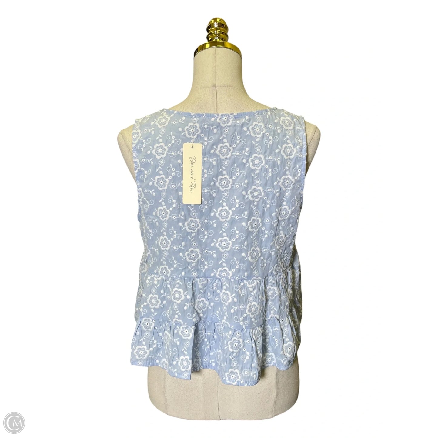 Top Short Sleeve By Doe & Rae In Blue, Size: L