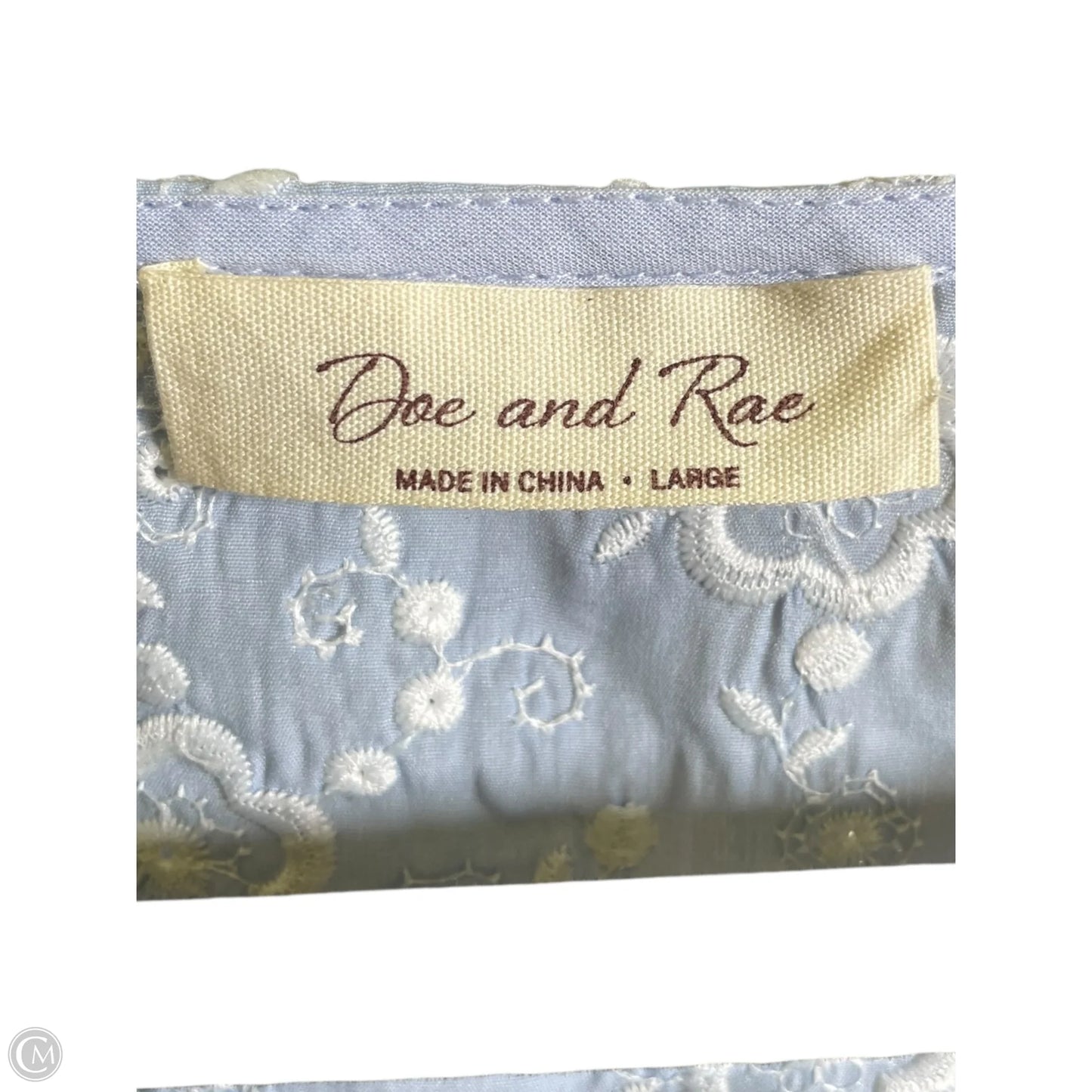 Top Short Sleeve By Doe & Rae In Blue, Size: L