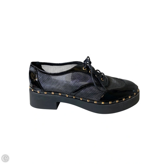 Shoes Heels Block By Jessica Simpson In Black & Gold, Size: 8.5