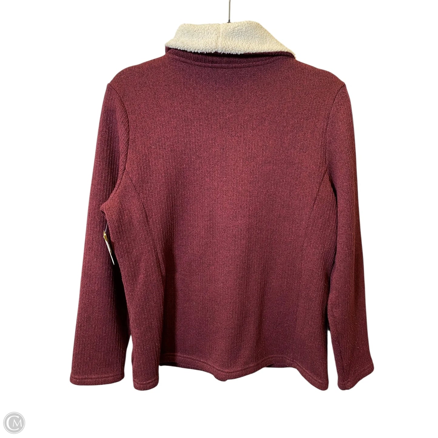 Jacket Fleece By Talbots In Maroon, Size: L