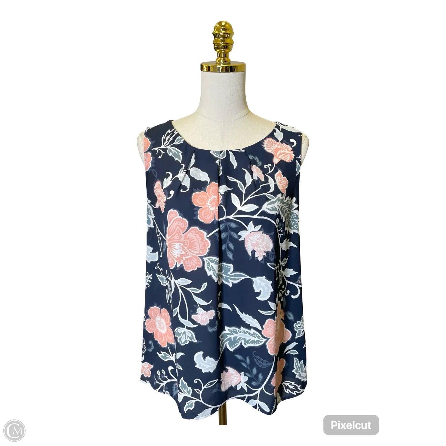 Top Sleeveless By Loft In Floral Print, Size: M