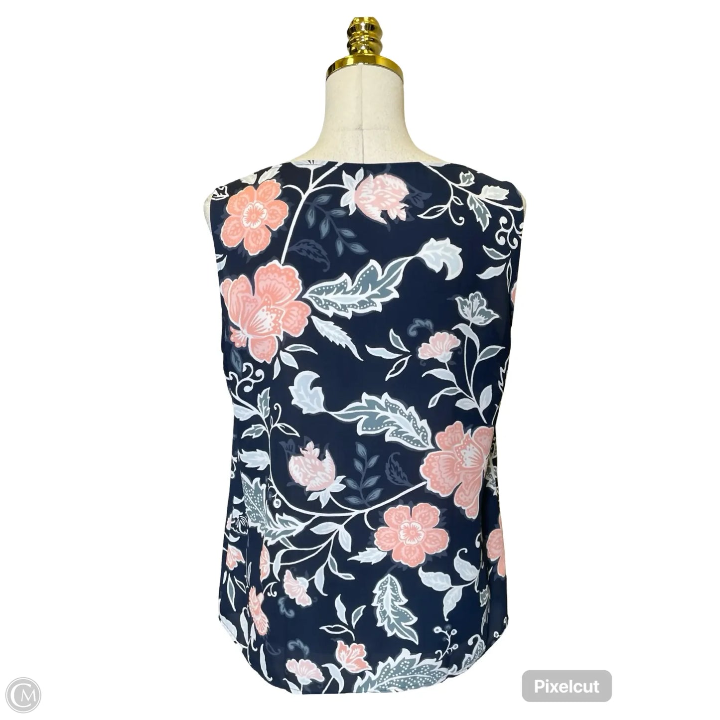 Top Sleeveless By Loft In Floral Print, Size: M