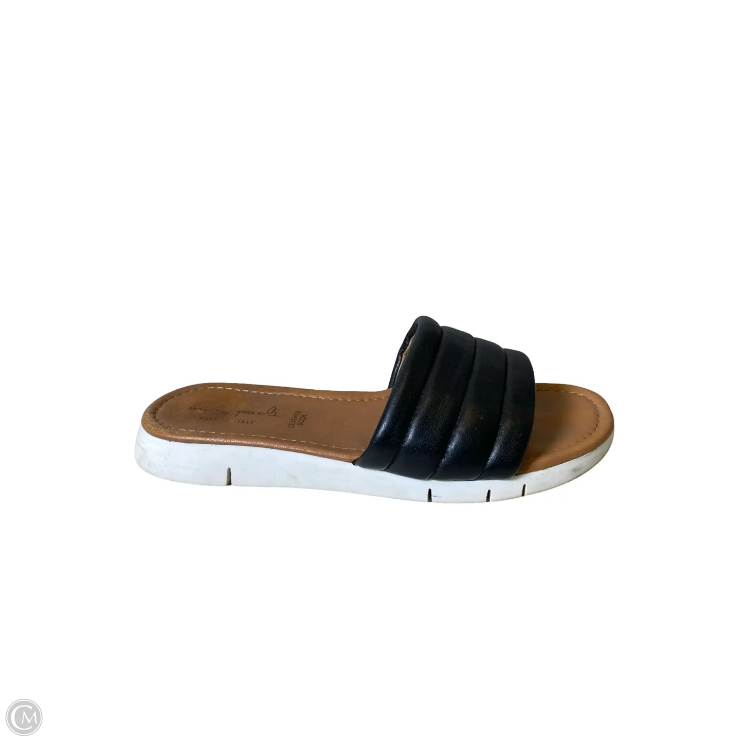 Sandals Flats By Clothes Mentor In Black & Brown, Size: 8