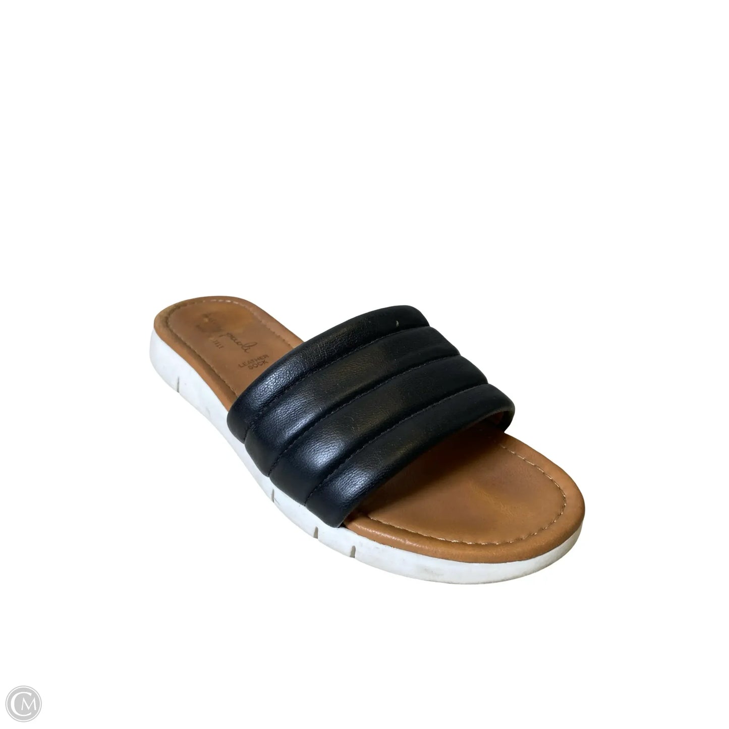 Sandals Flats By Clothes Mentor In Black & Brown, Size: 8