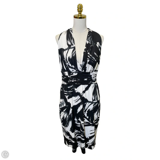 Dress Casual Midi By Black Label In Black & White, Size: L