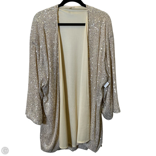 Cardigan By Clothes Mentor In Silver & Tan, Size: 2XL