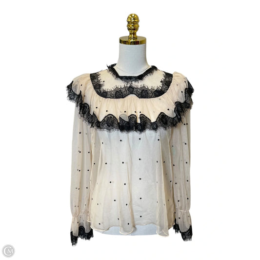 Top Long Sleeve By Endless Rose In Black & Tan, Size: L