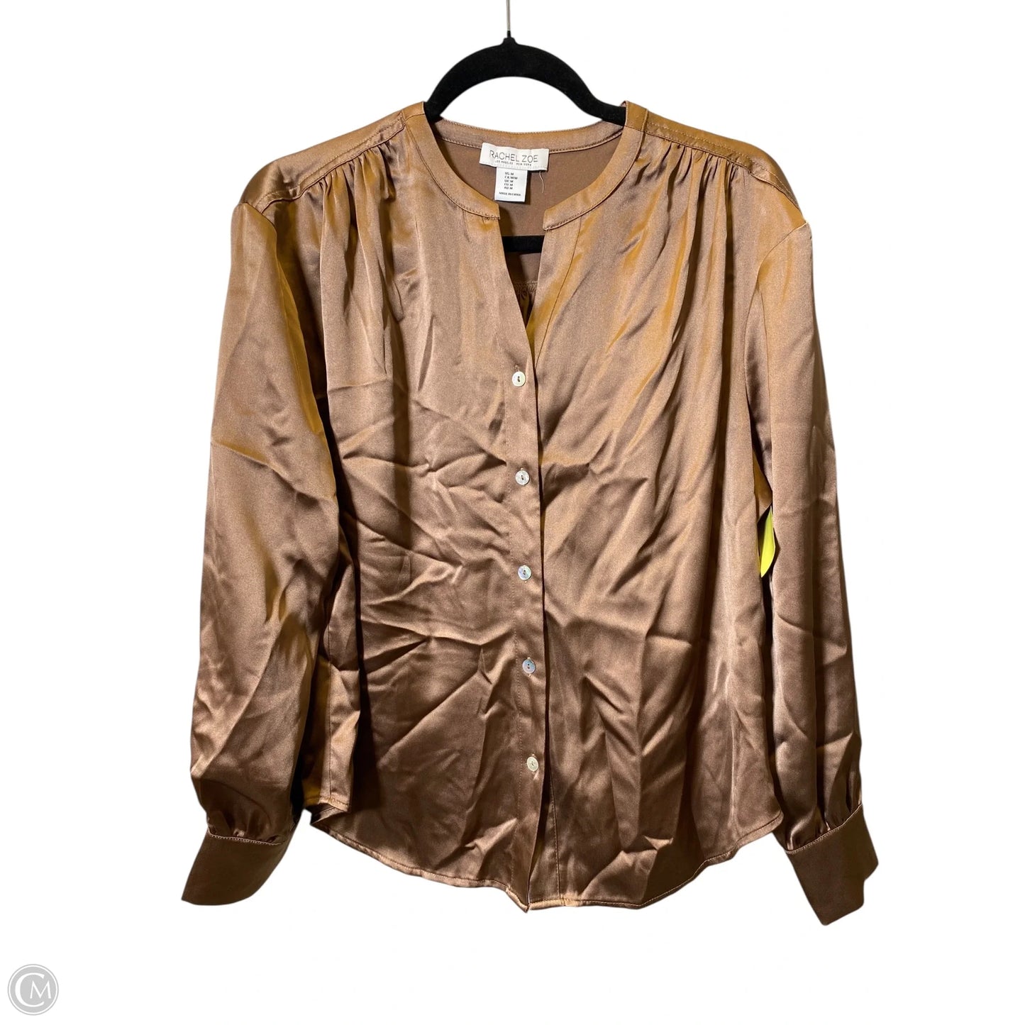 Blouse Long Sleeve By Rachel Zoe In Brown, Size: M