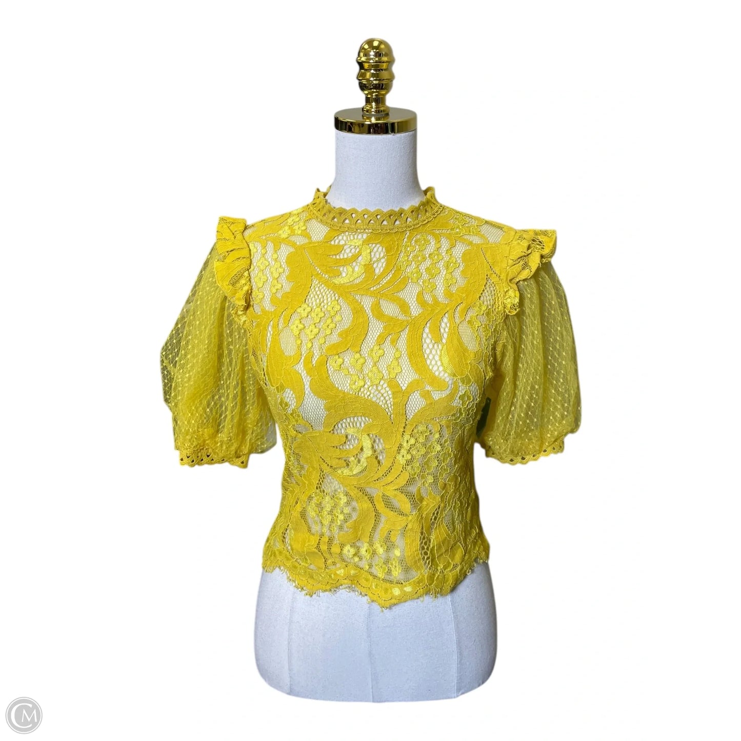 Top 3/4 Sleeve By Peach In Yellow, Size: M