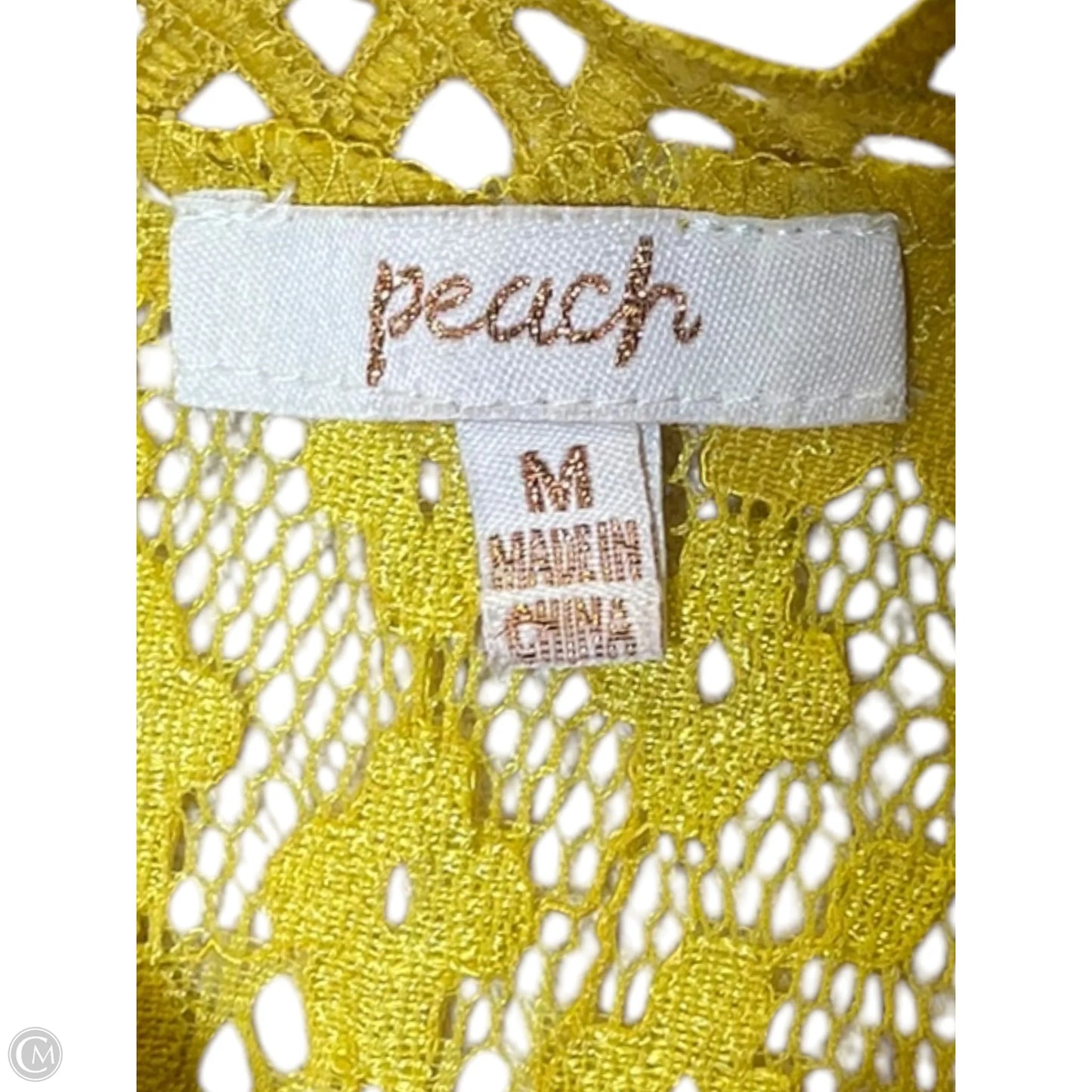 Top 3/4 Sleeve By Peach In Yellow, Size: M